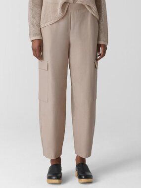 Eileen Fisher Stretch Washable Crepe Ankle Lantern Cargo Pants, XS, NWT, OCEAN